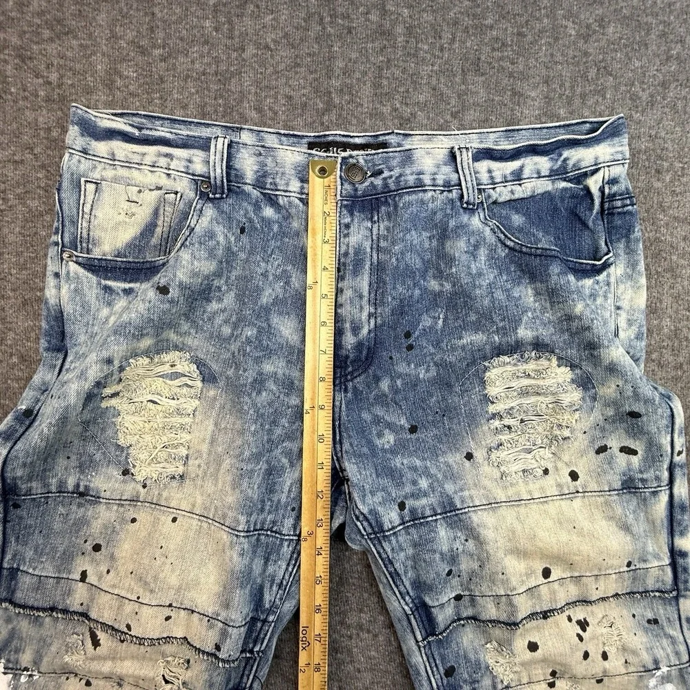 GS-115 Jeans Destroyed Mens 40x34 Acid Distressed‎ Baggy Hip Hop City Actual